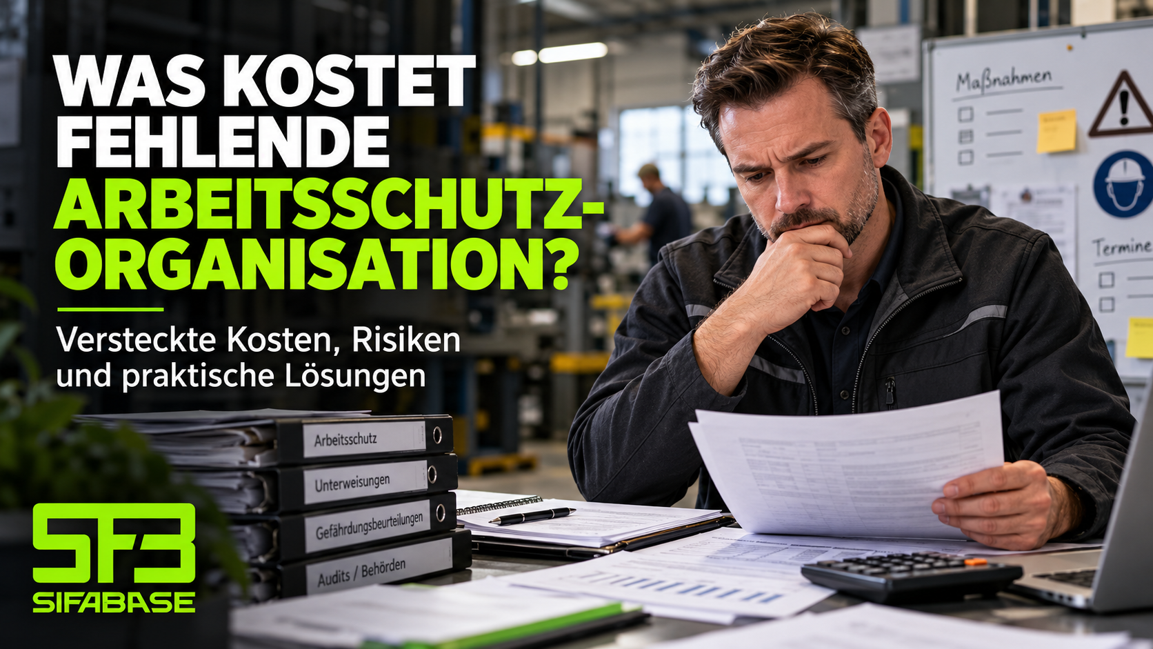 Arbeitsschutzorganisation – Geschäftsführer prüft versteckte Kosten und Risiken durch fehlenden Arbeitsschutz.
